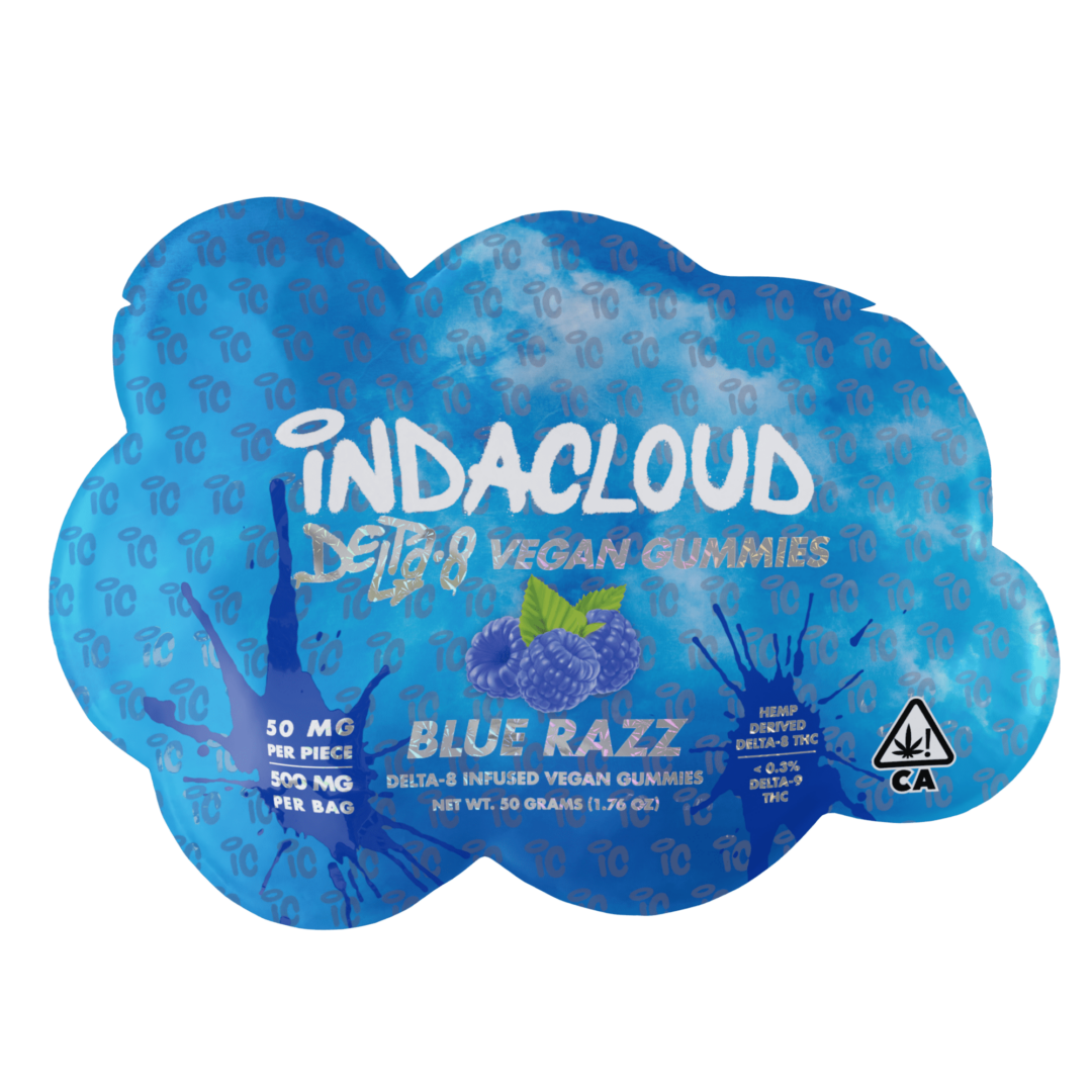 Packet Of Blue Razz Delta 8 Vegan Gummies 500Mg