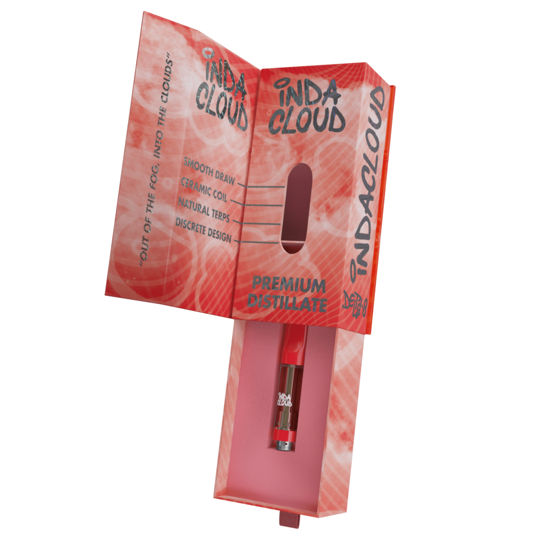 Opened Strawberry Cough Delta 8 Vape Cartridge 1 Gram